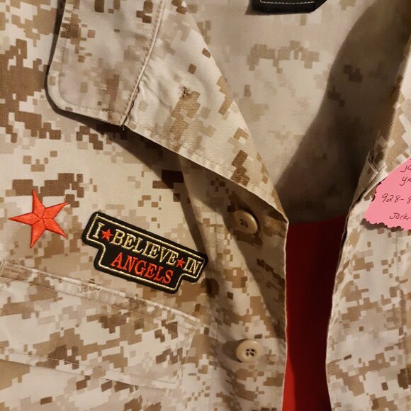 MILITARY MARINE Authentic JACKET Repurposed Upcycle Digital Festival style - Picture 2 of 3